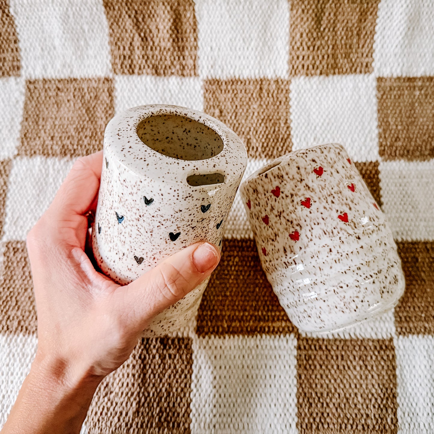 Speckled Baby Heart Travel Tumbler