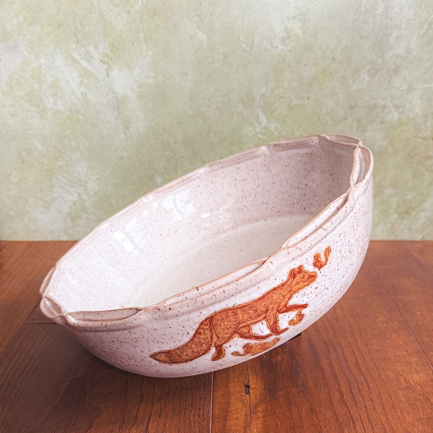 12" Speckled Split Rim Fox Pie Dish