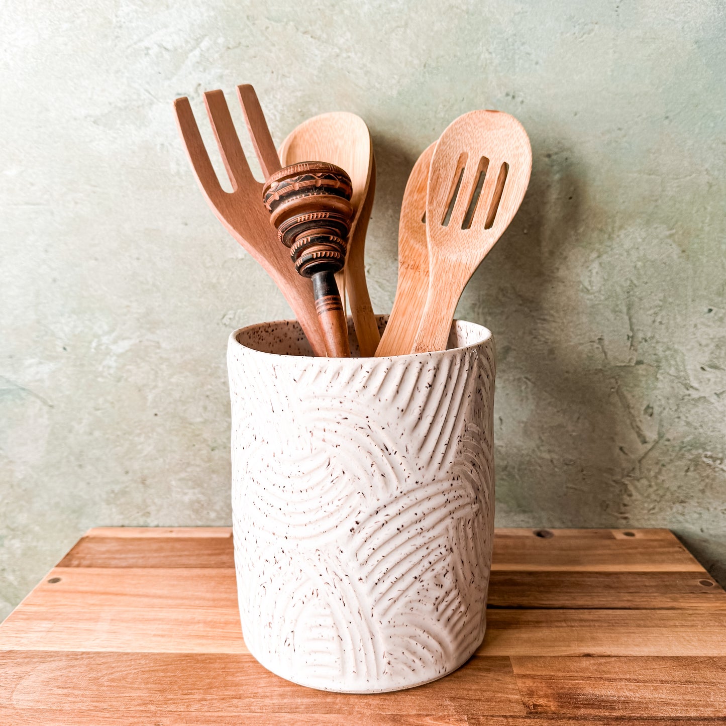 Speckled Swirl Utensil Jar