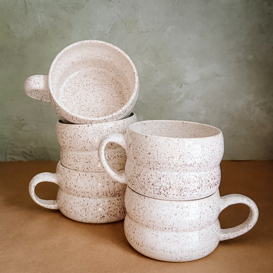 Speckled White Soup Mug