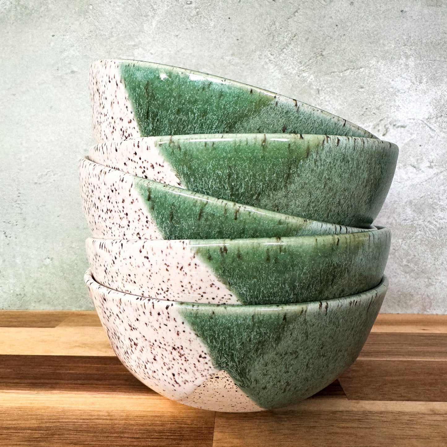 White & Mint Speckled Bowl