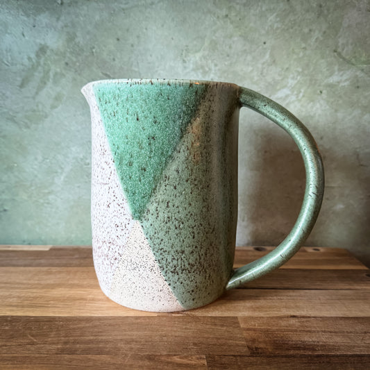 White & Mint Speckled Pitcher