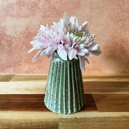 Green Speckled Bud Vase