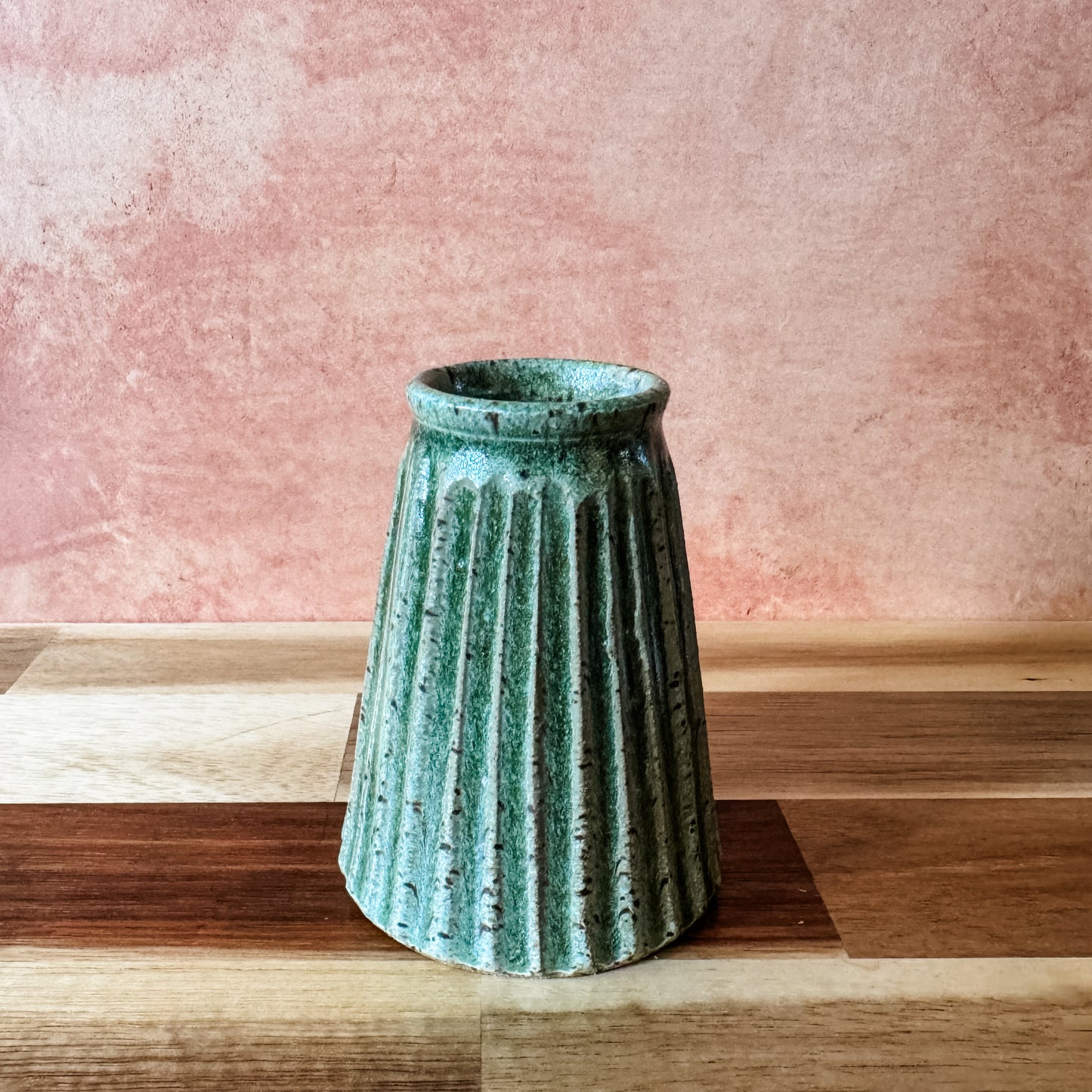 Green Speckled Bud Vase