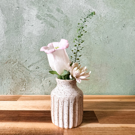 White Speckled Bud Vase