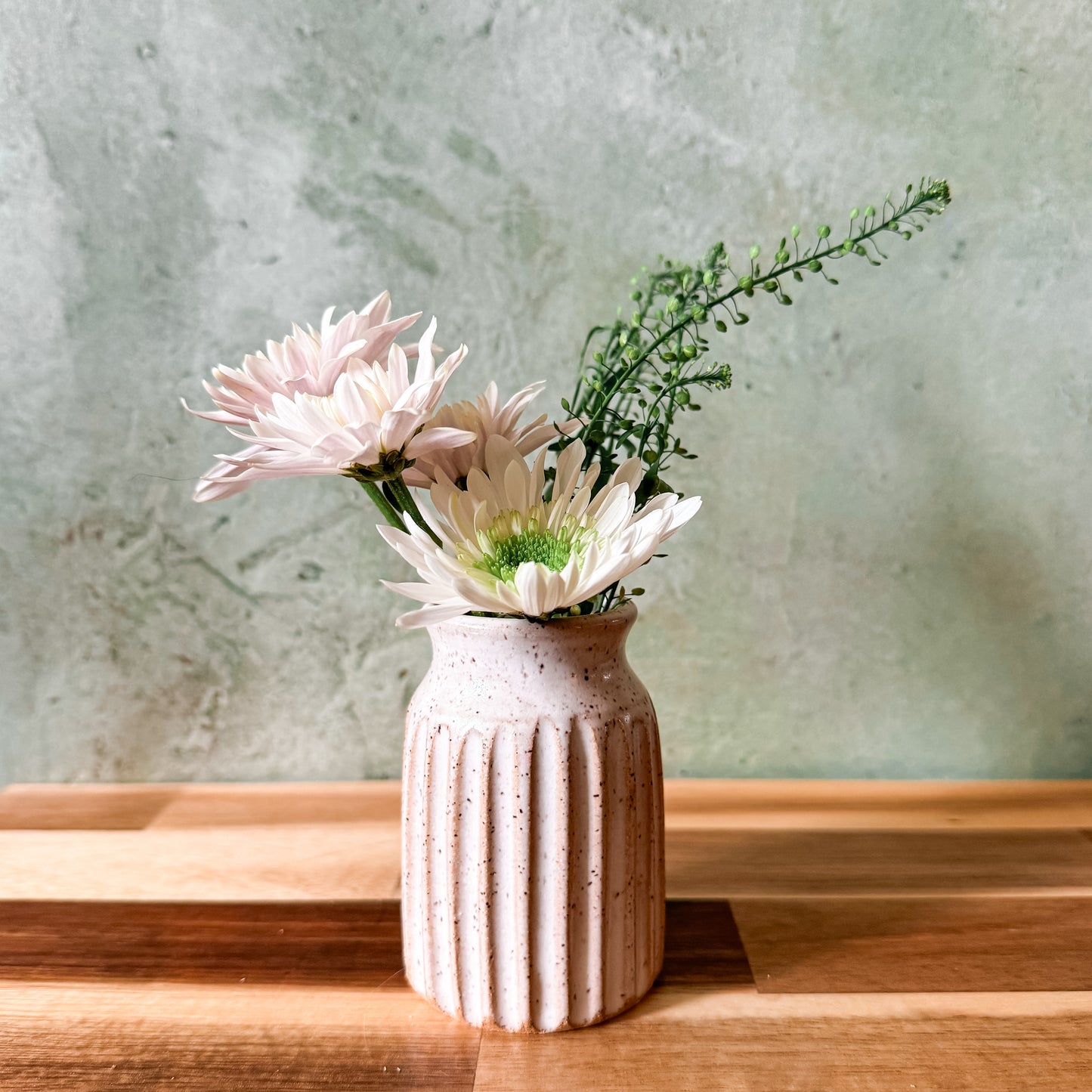 White Speckled Bud Vase