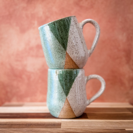 Speckled Green & White Mug