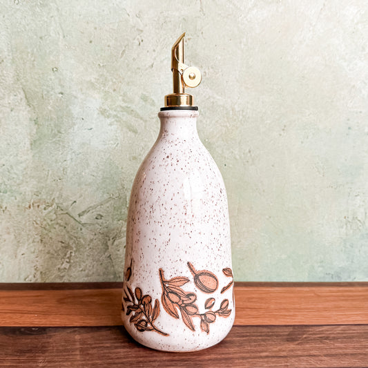 Speckled Olive Branch Oil Bottle