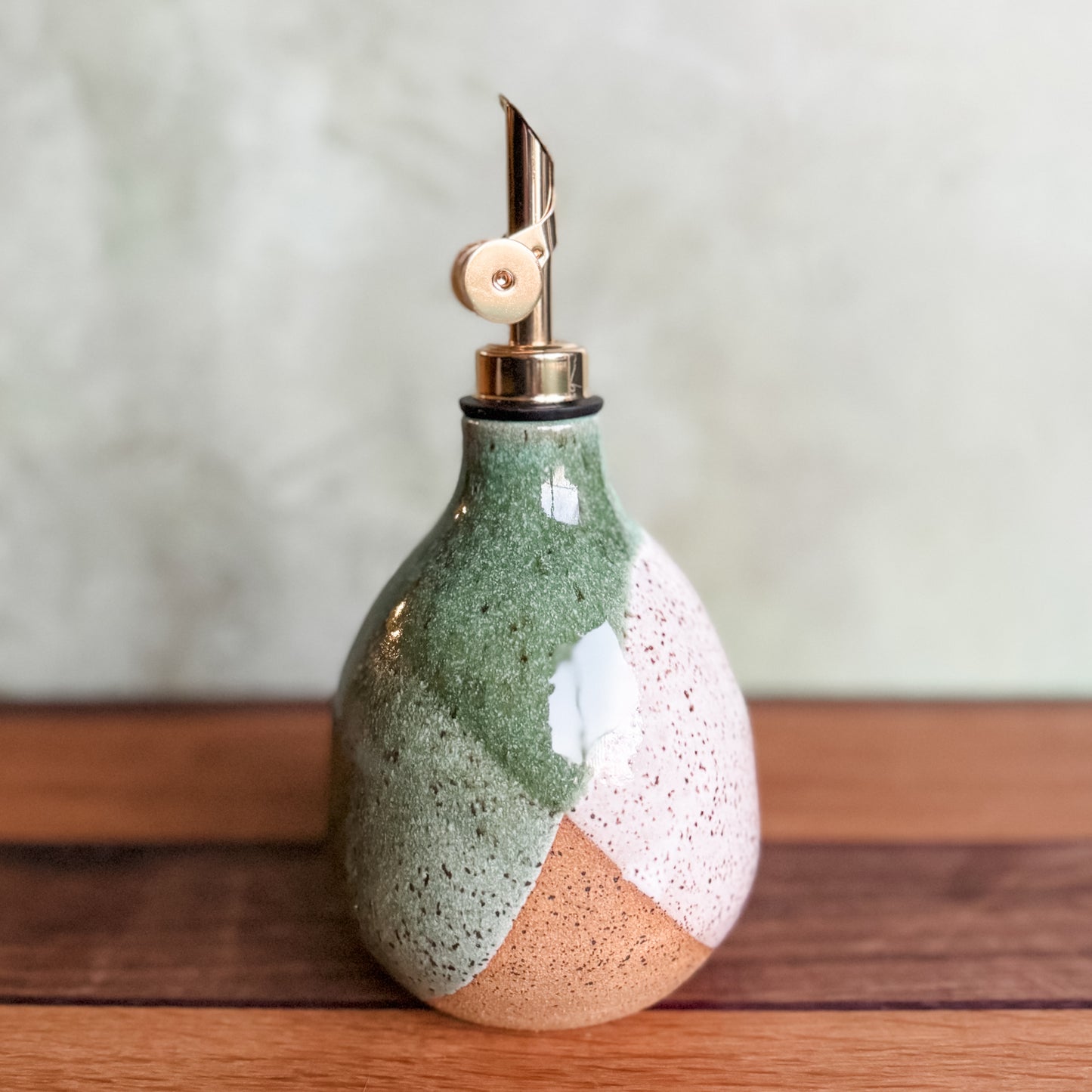 Speckled Green Oil Bottle