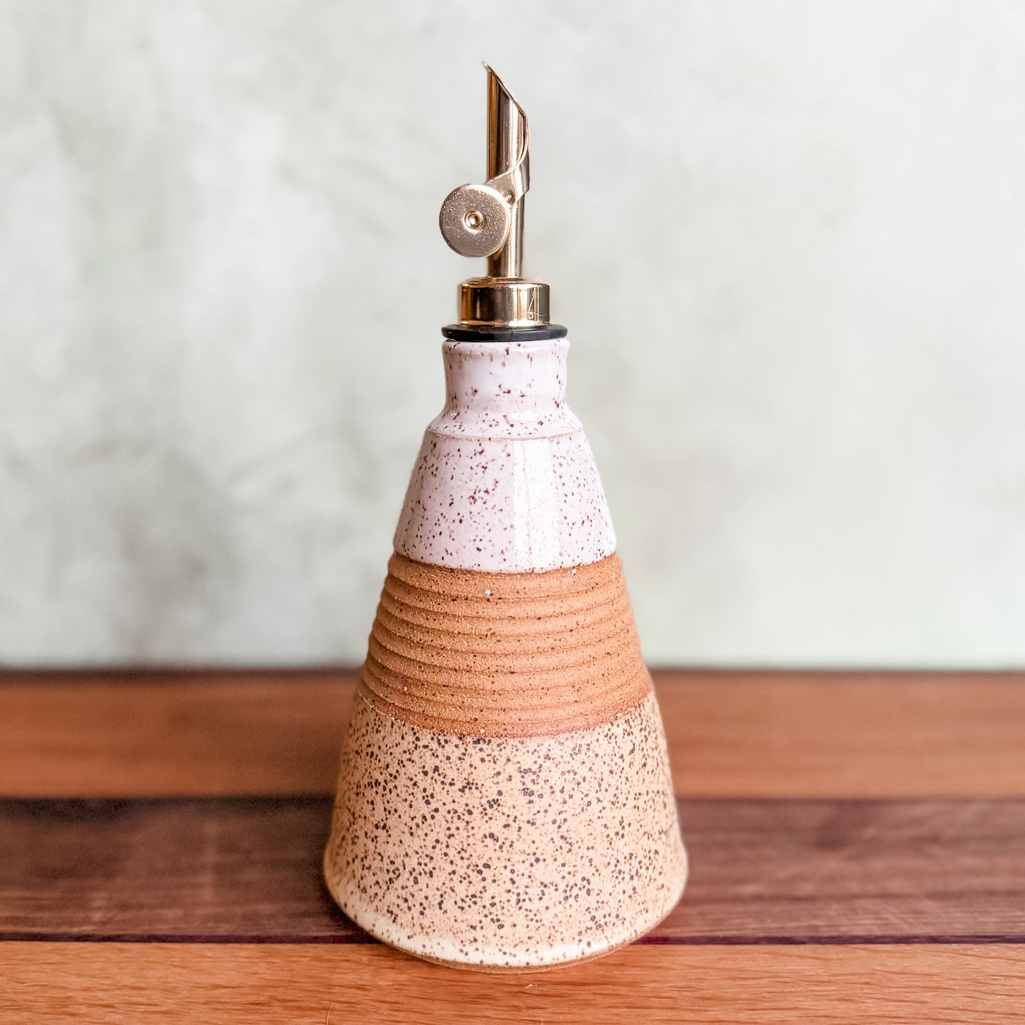 Speckled Yellow Olive Oil Bottle