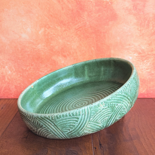 8" Mint Swirl Serving Bowl