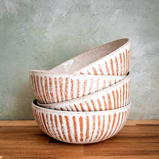 Speckled White Pasta Bowl