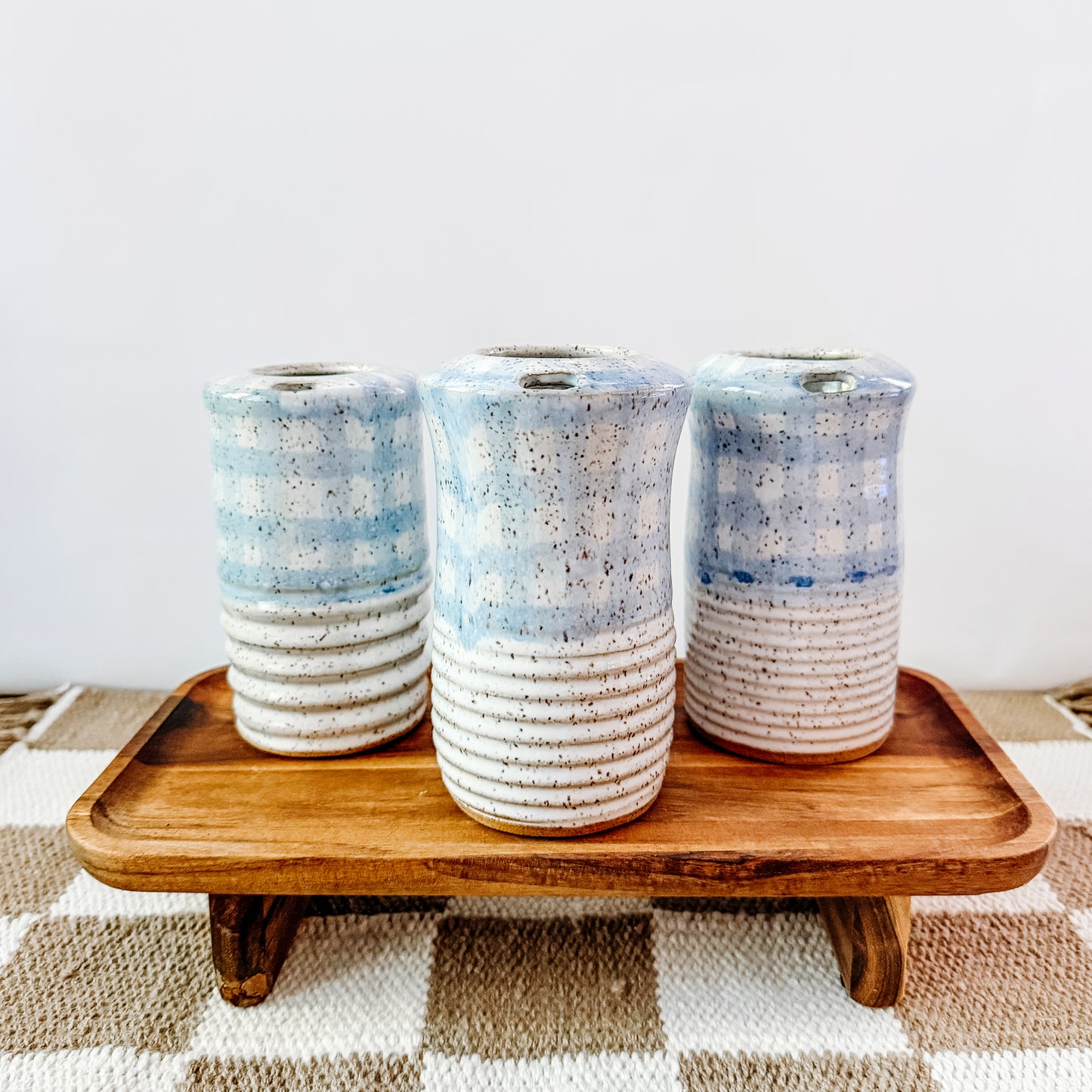 16oz Blue Gingham To-Go Tumbler